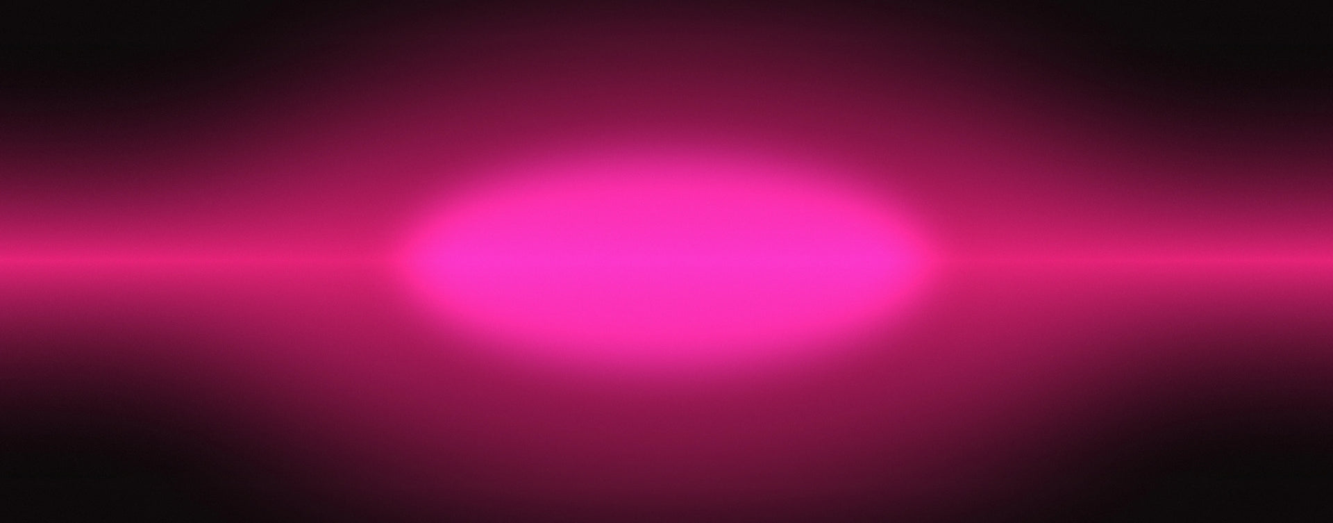 A bright pink oval light glow centered on a dark black background with horizontal pink light streaks extending left and right.