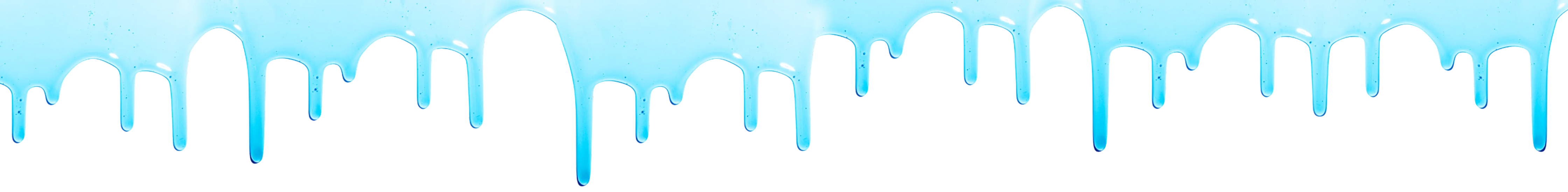 A repeating pattern of dripping light blue ice or frost along the top edge on a white background.